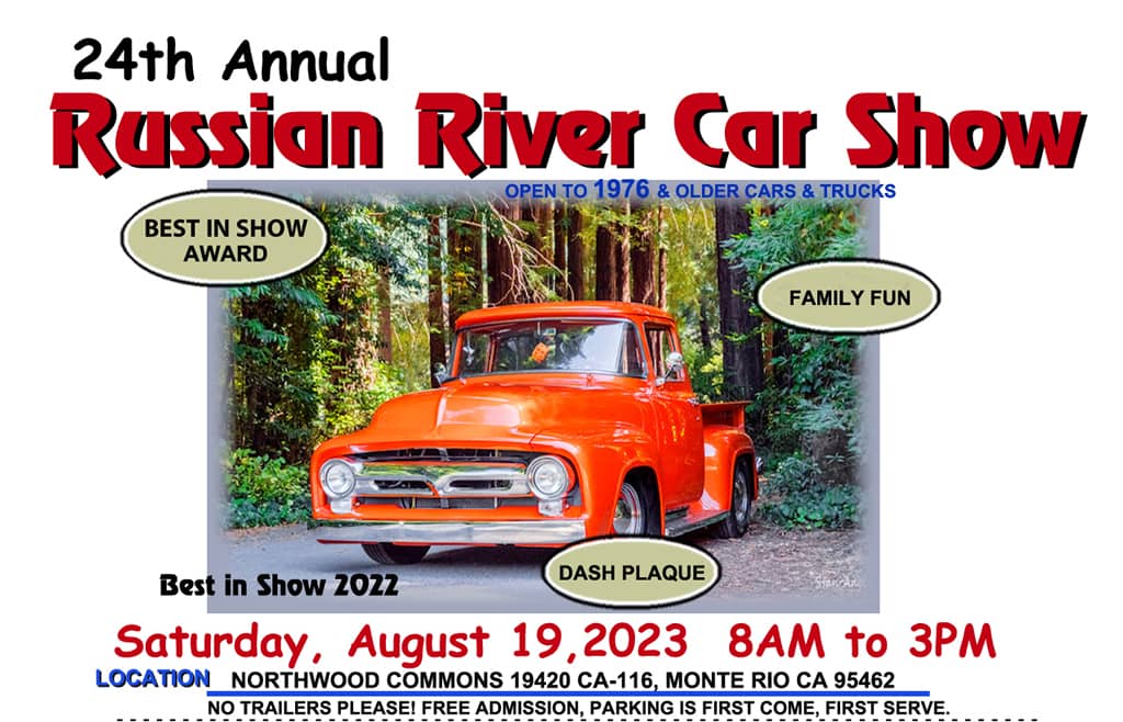 24th Annual Russian River Car Show Russian River Historical Society