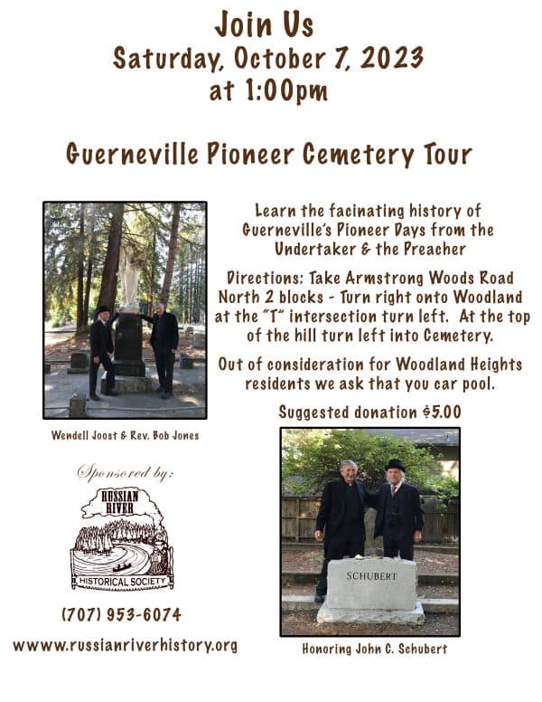 2023 Redwood Memorial Gardens Pioneer Cemetery Tour Russian River Historical Society